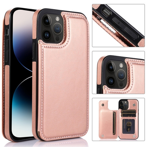 iPhone 14 Pro Max Double Buckle Phone Case  - Rose Gold