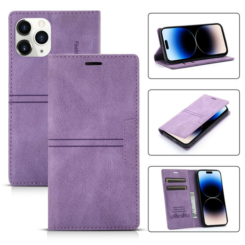 iPhone 14 Pro Max Magnetic Leather Phone Case  - Purple