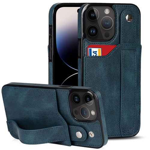 iPhone 14 Pro Max Wrist Strap Holder Phone Case  - Sapphire Blue