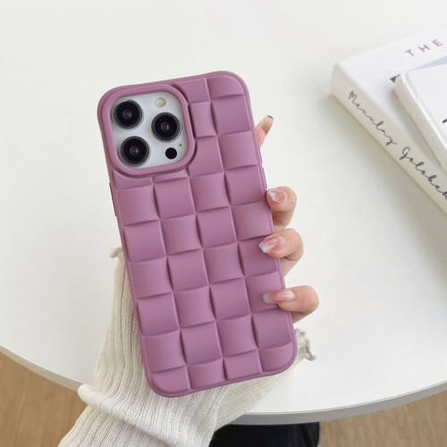 iPhone 14 Pro 3D Cube Weave Texture Skin Feel Phone Case - Purple