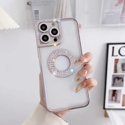 iPhone 14 Pro Electroplated Diamond Phone Case - Rose Gold