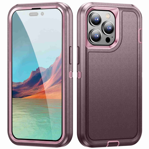 iPhone 14 Pro Life Waterproof Rugged Phone Case - Purple + Pink