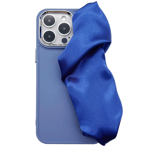 iPhone 14 Pro 2 in 1 Electroplating Wristband Phone Case - Blue