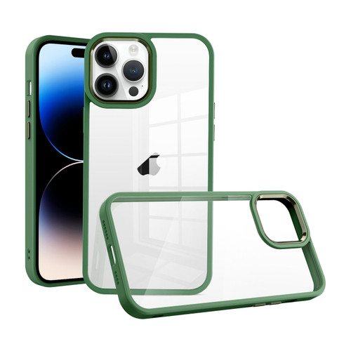 iPhone 14 Pro Macaron High Transparent PC Phone Case - Green