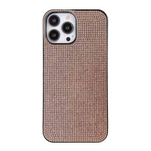 iPhone 14 Pro Solid Color Diamond TPU Phone Case - Rose Gold