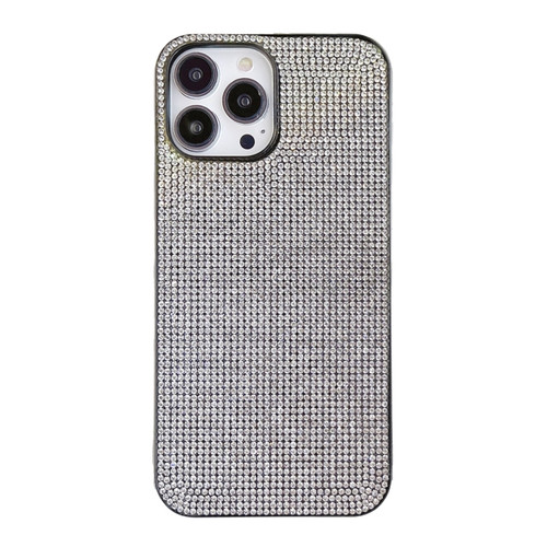 iPhone 14 Pro Solid Color Diamond TPU Phone Case - Silver