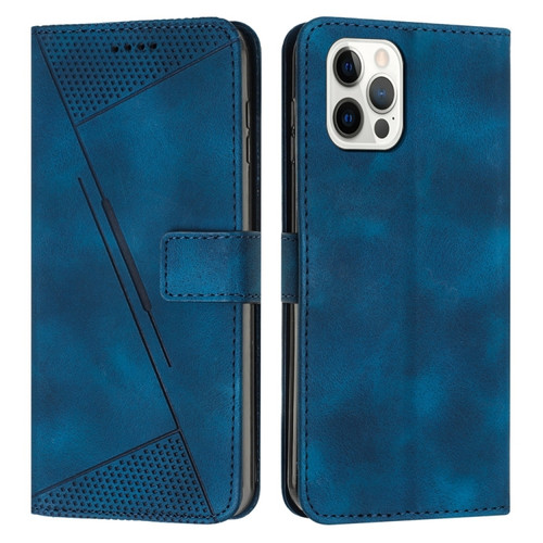 iPhone 14 Pro Dream Triangle Leather Phone Case with Lanyard - Blue