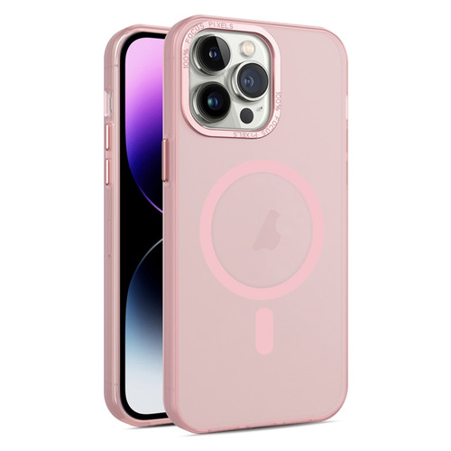 iPhone 14 Pro MagSafe Frosted Translucent Mist Phone Case - Pink