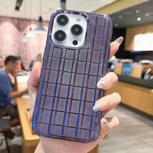 iPhone 14 Pro Electroplated Glazed Tile TPU Phone Case - Purple