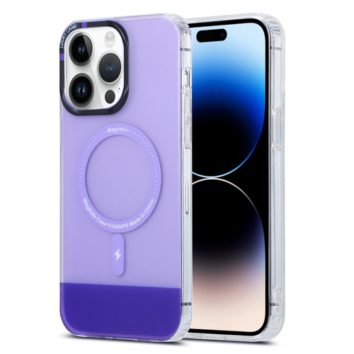 iPhone 14 Pro PC + TPU IMD MagSafe Magnetic Phone Case - Purple