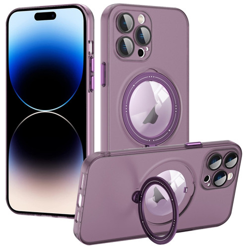 iPhone 14 Pro MagSafe Multifunction Holder Phone Case - Dark Purple