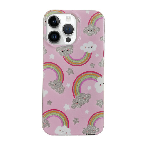 iPhone 14 Pro PC + TPU Dual-side Laminating IMD Phone Case - Pink
