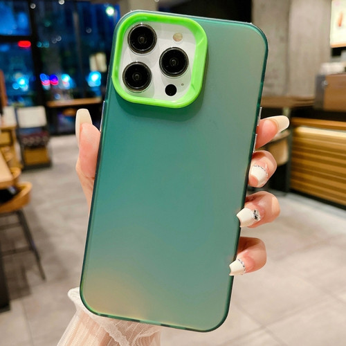 iPhone 14 Pro IMD Colorful Gradient PC + Acrylic Phone Case - Green