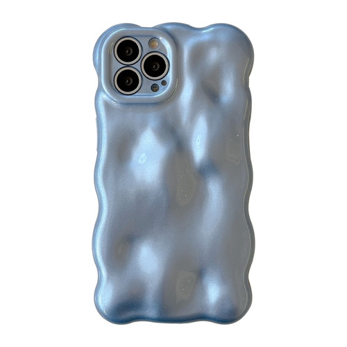 iPhone 14 Pro Wave Bubbles TPU Phone Case - Pearlescent Blue