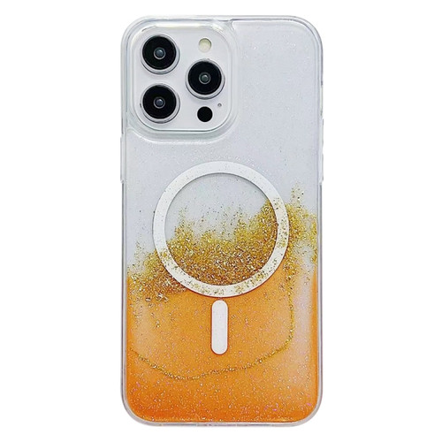iPhone 14 Pro MagSafe Gilding Hybrid Clear TPU Phone Case - Orange