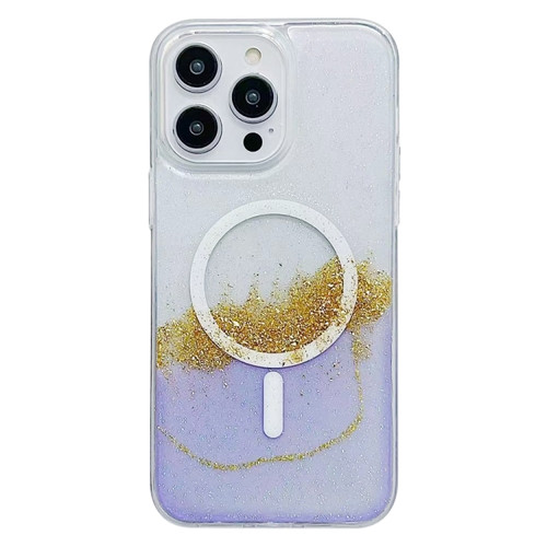 iPhone 14 Pro MagSafe Gilding Hybrid Clear TPU Phone Case - Purple