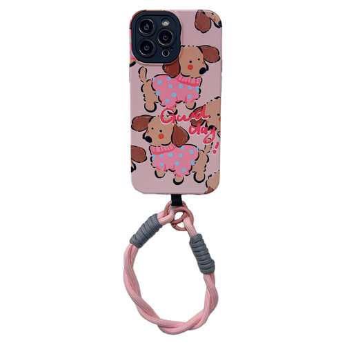 iPhone 14 Pro 2 in 1 Wristband Phone Case - Clothed Dog