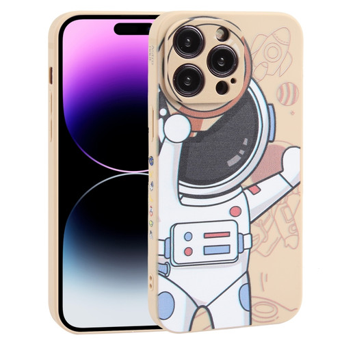 iPhone 14 Pro Spaceman Binoculars Phone Case - Beige