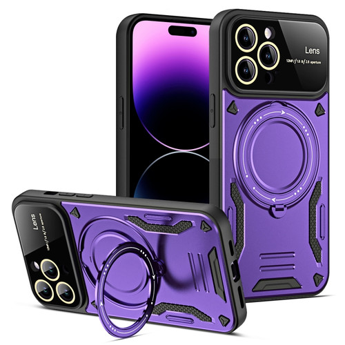 iPhone 14 Pro Large Window MagSafe Holder Phone Case - Purple