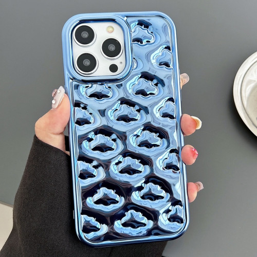 iPhone 14 Pro Cloud Texture Electroplated TPU Phone Case - Blue