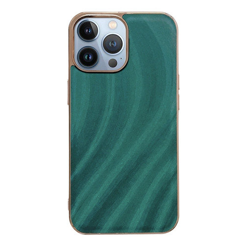 iPhone 14 Pro Nano Electroplating Protective Phone Case - Green Grass