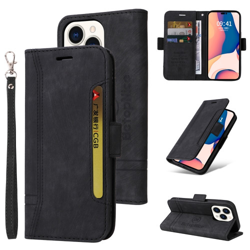 iPhone 14 Pro BETOPNICE Dual-side Buckle Leather Phone Case - Black