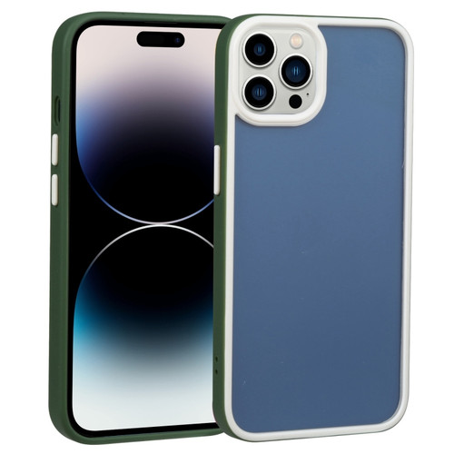 iPhone 14 Pro Two-color Shield TPU + PC Phone Case - Dark Green