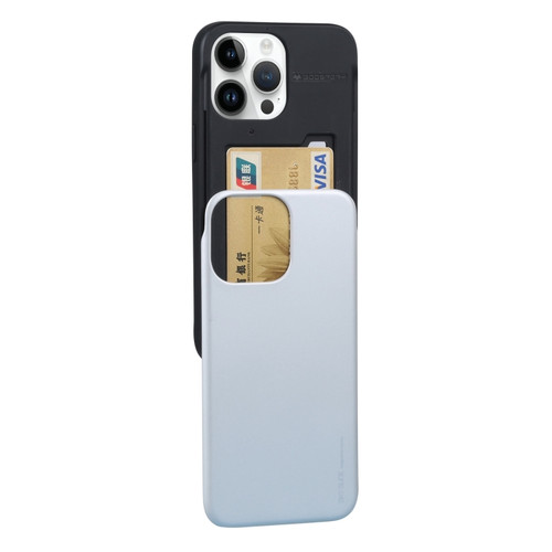 iPhone 14 Pro GOOSPERY SKY SLIDE BUMPER Sliding Card Slot Phone Case - Silver