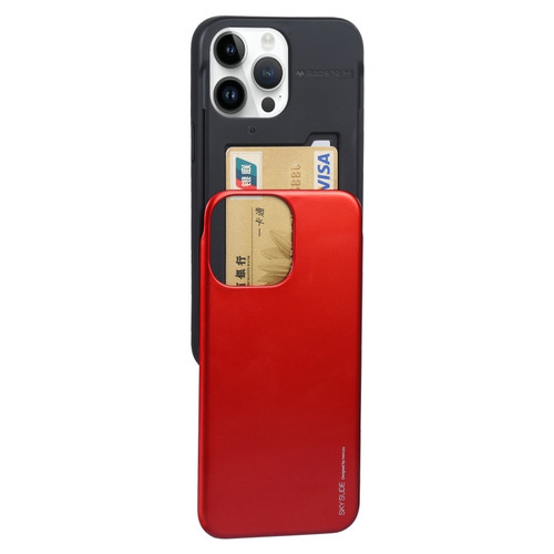 iPhone 14 Pro GOOSPERY SKY SLIDE BUMPER Sliding Card Slot Phone Case - Red