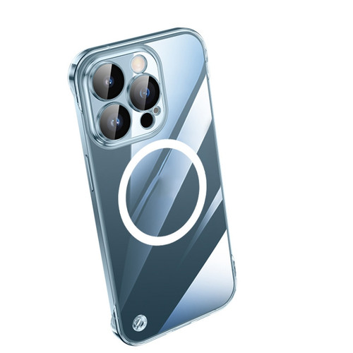 iPhone 14 Pro Electroplating Frameless Magsafe Magnetic PC Phone Case - Transparent