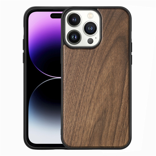 iPhone 14 Pro TPU + Solid Wood Phone Case - Walnut