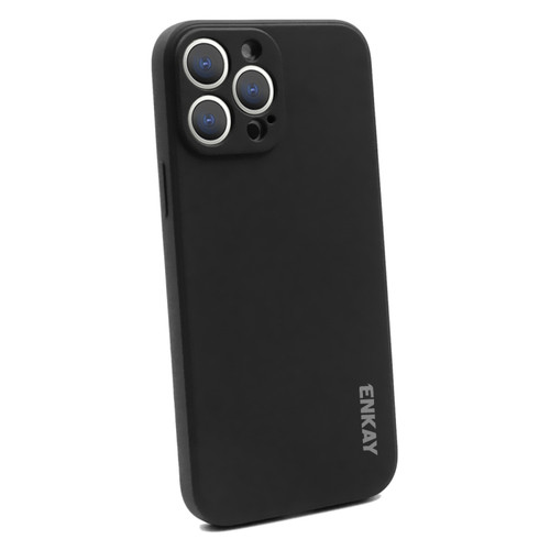 iPhone 14 Pro ENKAY Liquid Silicone Shockproof Soft Phone Case - Black