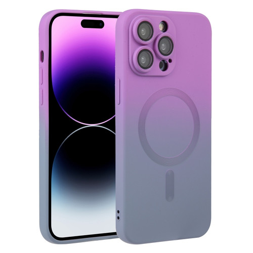 iPhone 14 Pro Liquid TPU Silicone Gradient MagSafe Phone Case - Purple