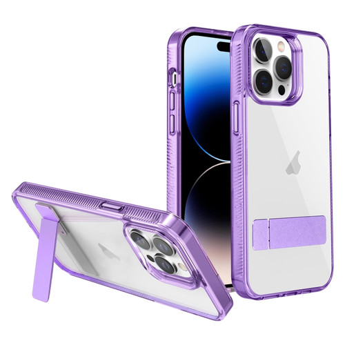 iPhone 14 Pro High Transparent Holder Phone Case - Purple