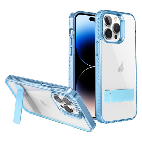 iPhone 14 Pro High Transparent Holder Phone Case - Blue