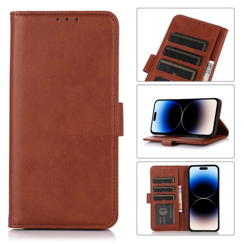 iPhone 14 Pro Cow Texture Leather Phone Case  - Brown