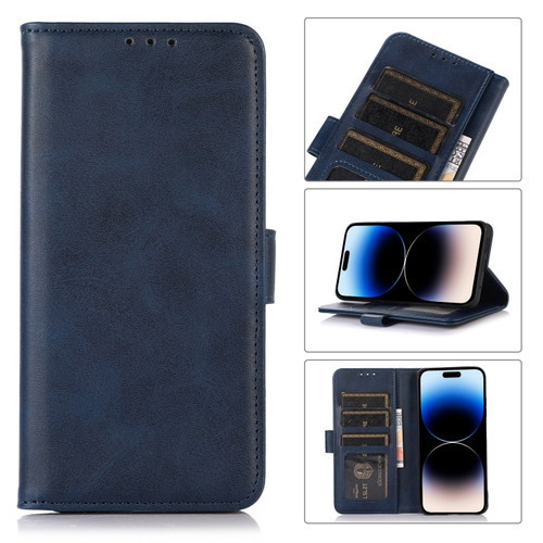 iPhone 14 Pro Cow Texture Leather Phone Case  - Blue