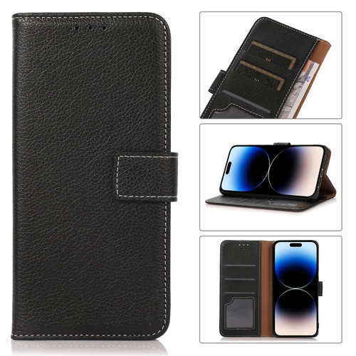 iPhone 14 Pro Litchi Texture Horizontal Flip Leather Phone Case  - Black