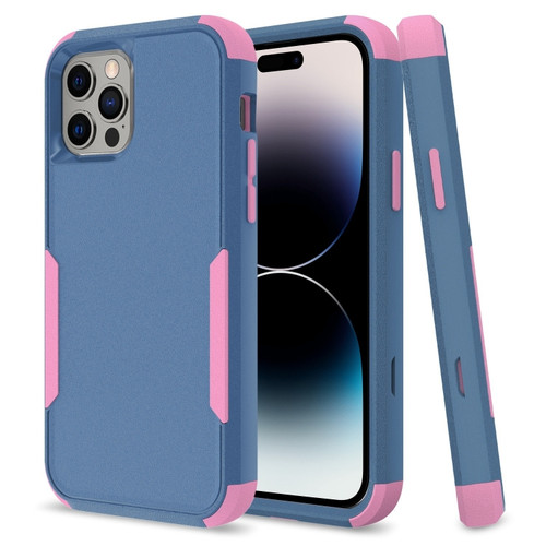 iPhone 14 Pro Commuter Shockproof TPU + PC Phone Case  - Royal Blue+Pink