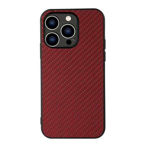 iPhone 14 Pro Carbon Fiber Texture Phone Case  - Red