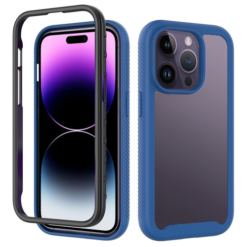 iPhone 14 Pro Starry Sky Solid Color PC + TPU Phone Case  - Royal Blue