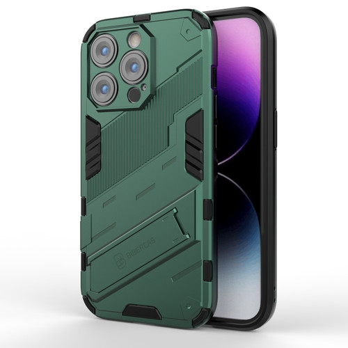 iPhone 14 Pro Punk Armor 2 in 1 PC + TPU Phone Case - Green