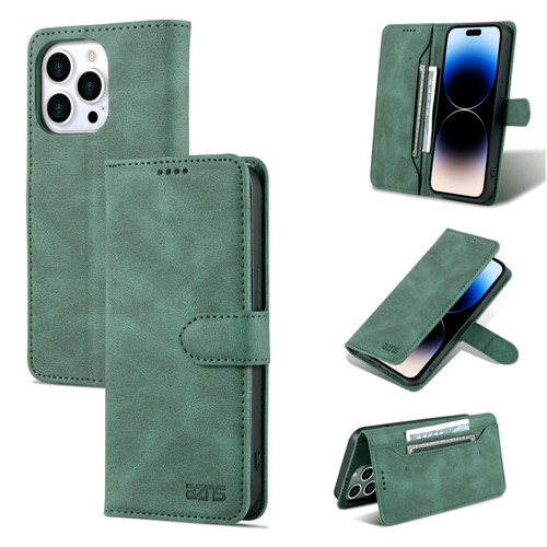 iPhone 14 Pro AZNS Dream Second Generation Skin Feel PU+TPU Horizontal Flip Leather Phone Case - Green