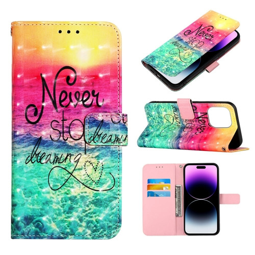 iPhone 14 Pro 3D Painting Horizontal Flip Leather Phone Case - Chasing Dreams