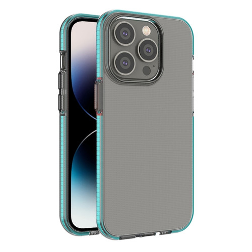 iPhone 14 Pro Two-color Transparent TPU Phone Case - Sky Blue