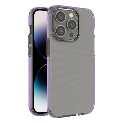 iPhone 14 Pro Two-color Transparent TPU Phone Case - Light Purple