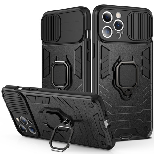 iPhone 14 Pro Sliding Camera Cover Design TPU + PC Phone Case - Black