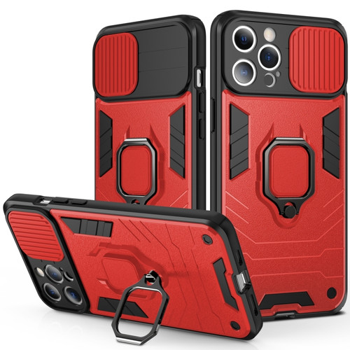 iPhone 14 Pro Sliding Camera Cover Design TPU + PC Phone Case - Red