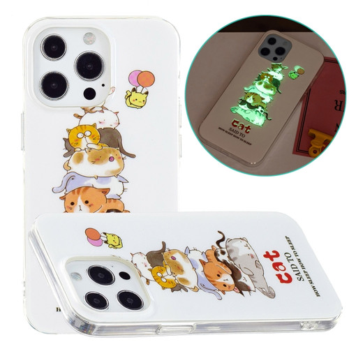 iPhone 14 Pro Luminous TPU Soft Phone Case - Cat
