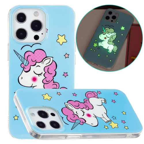 iPhone 14 Pro Luminous TPU Soft Phone Case - Star Unicorn